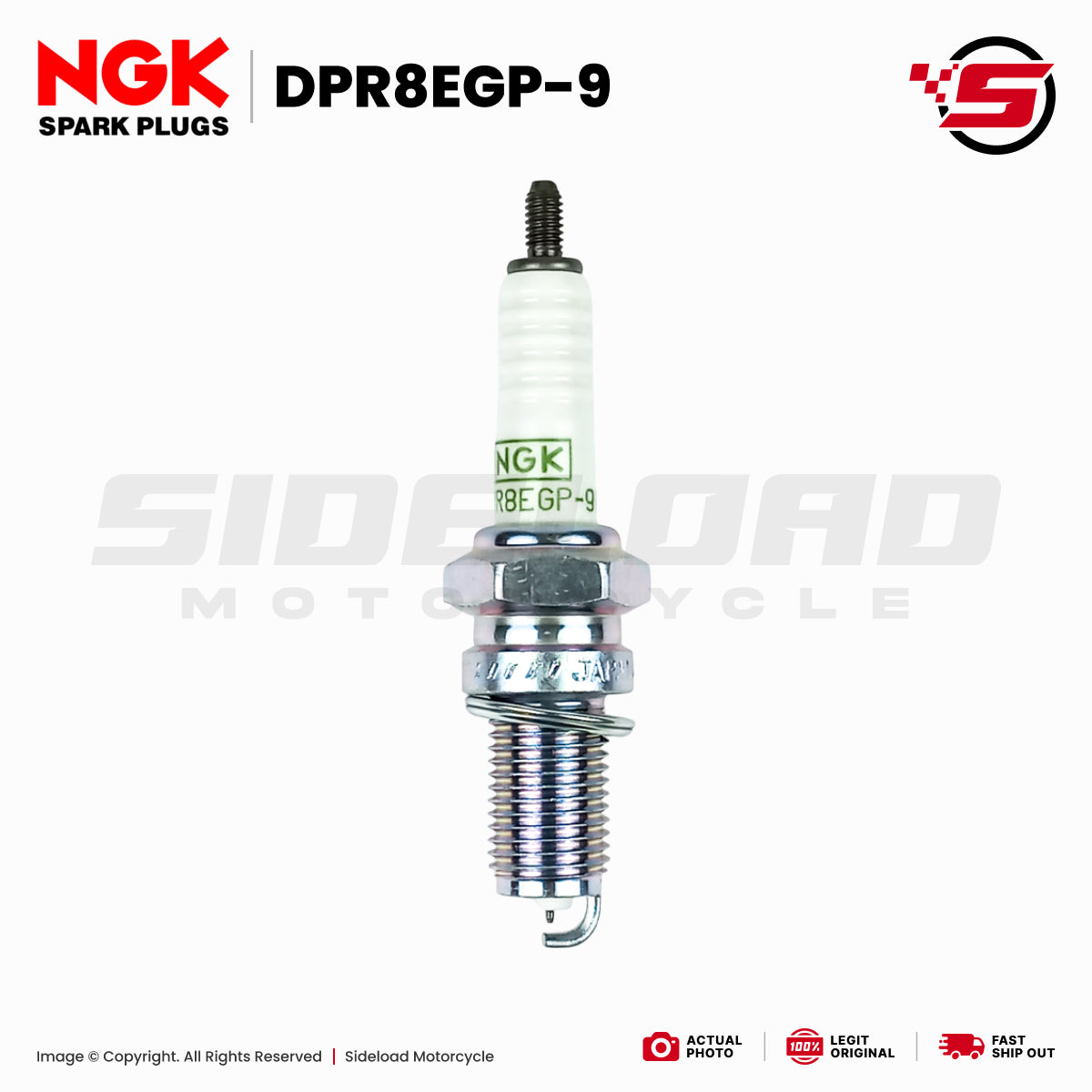 Plug, Spark (DPR8EGP-9) - TMX 155 / 125 Alpha - NGK