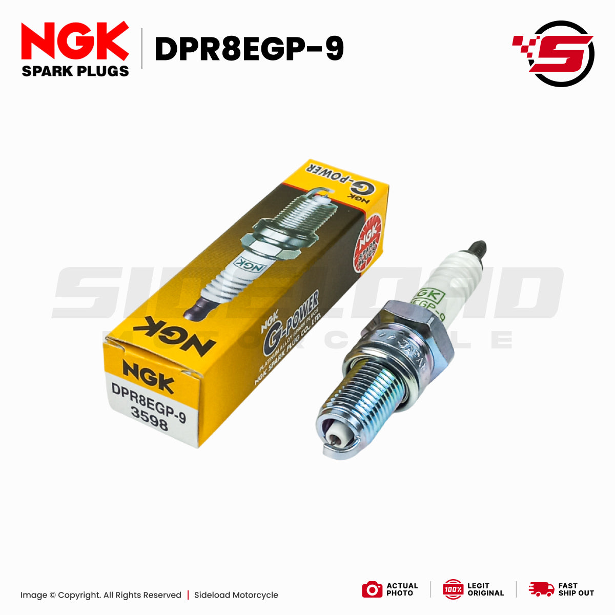 Plug, Spark (DPR8EGP-9) - TMX 155 / 125 Alpha - NGK