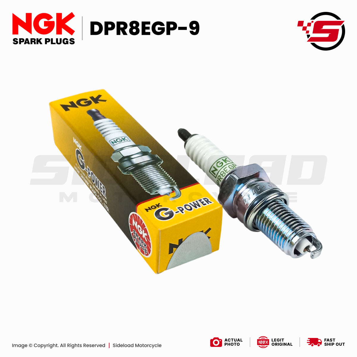 Plug, Spark (DPR8EGP-9) - TMX 155 / 125 Alpha - NGK