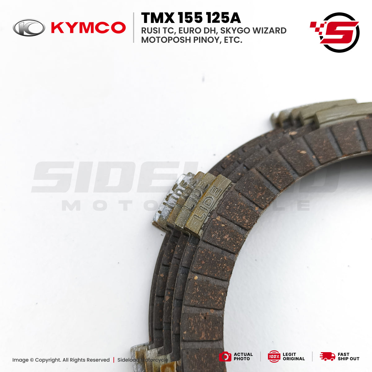 Clutch Lining - 1 Set (5pcs.) - TMX 155 125 Alpha - Kymco