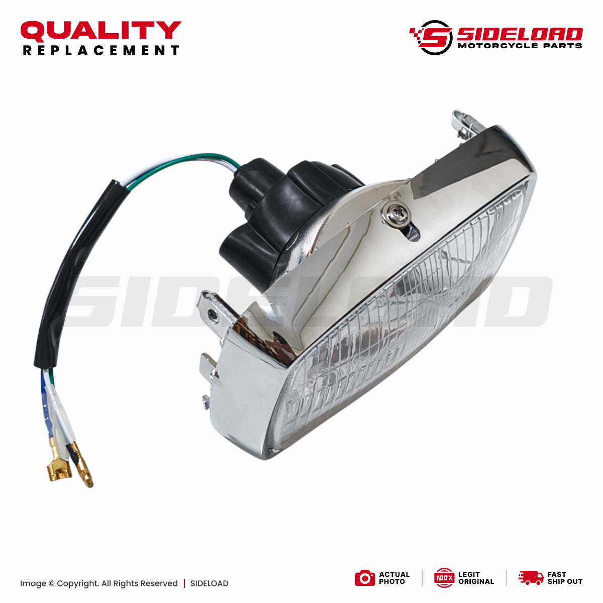 Headlight Lens Assembly - TMX 155, Rusi, Motoposh, Skygo, Euro, Motorstar, etc. - Quality Replacement