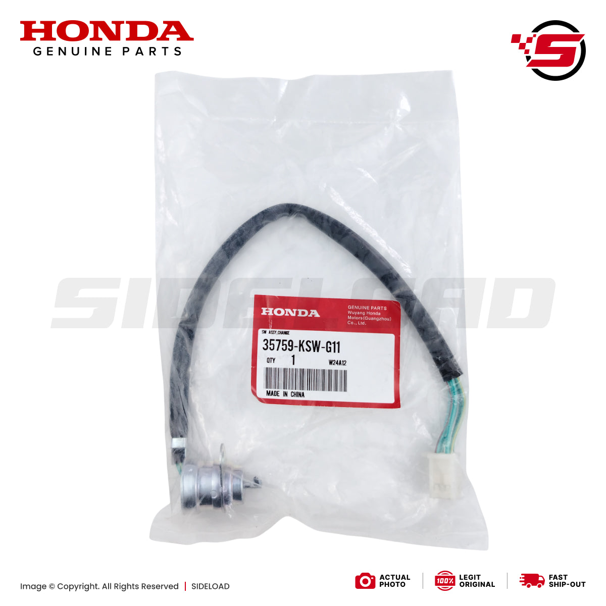 Switch Assy., Neutral - TMX 125 Alpha - Honda Genuine (35759-KSW-G11)
