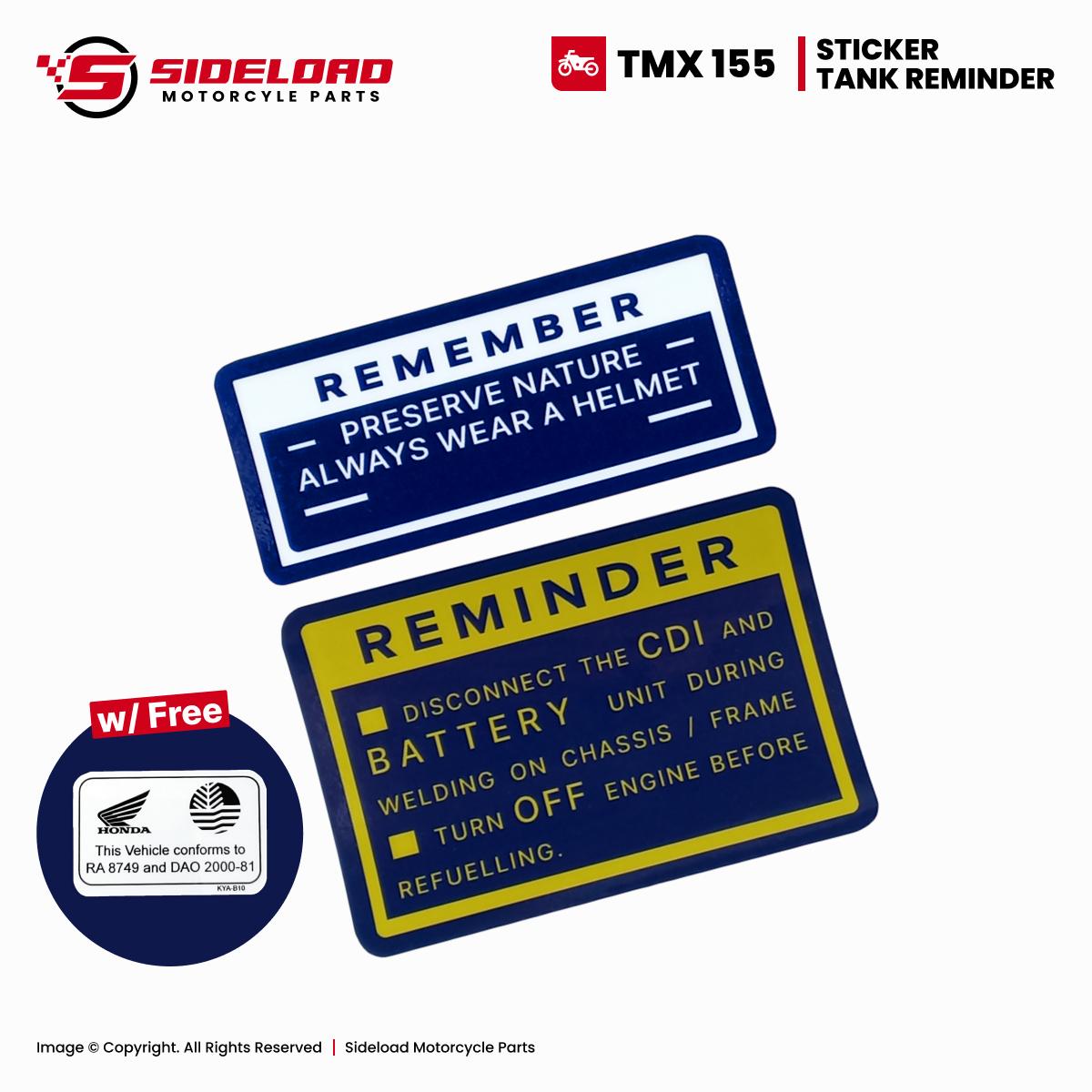 TMX 155 - Reminder / Remember Sticker - Blue