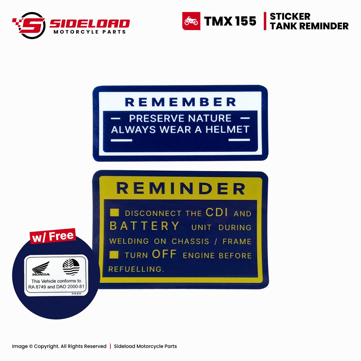TMX 155 - Reminder / Remember Sticker - Blue