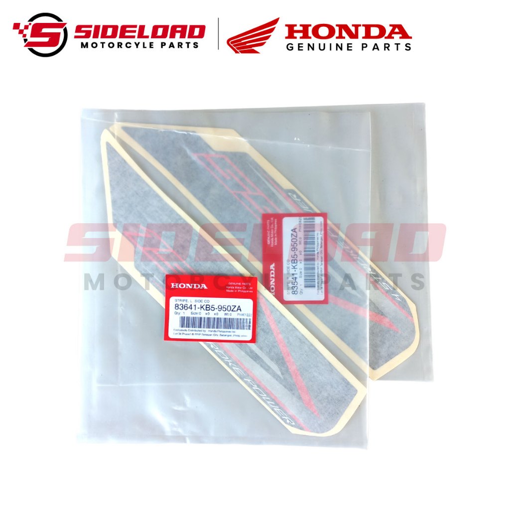 Sticker/Decals - Side Cover (L&R) - Black - Asero - TMX 155 - Honda Genuine (83641/83541-KB5-950ZA)