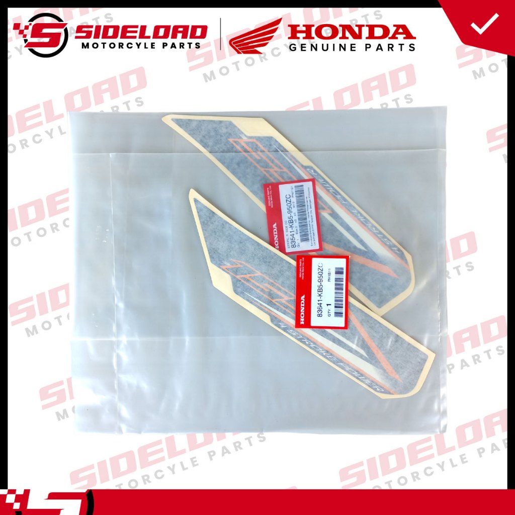 Sticker/Decals - Side Cover (L&R) - Blue - Asero - TMX 155 - Honda Genuine (83641/83541-KB5-950ZC)