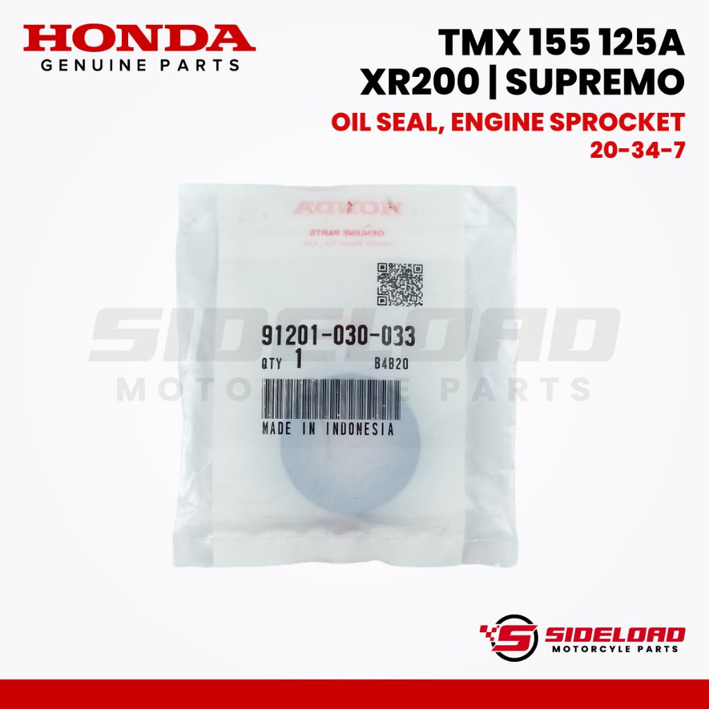 Oil Seal, Engine Sprocket (20-34-7) - TMX 155 125a / XR200 / Supremo - Honda Genuine (91201-030-033)