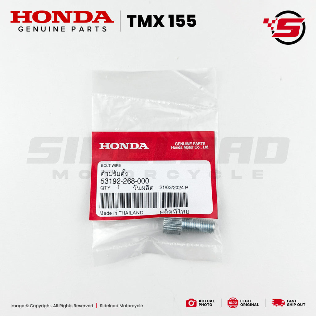 Bolt, Cable Adjuster - TMX 155 - Honda Genuine (53192-268-000)