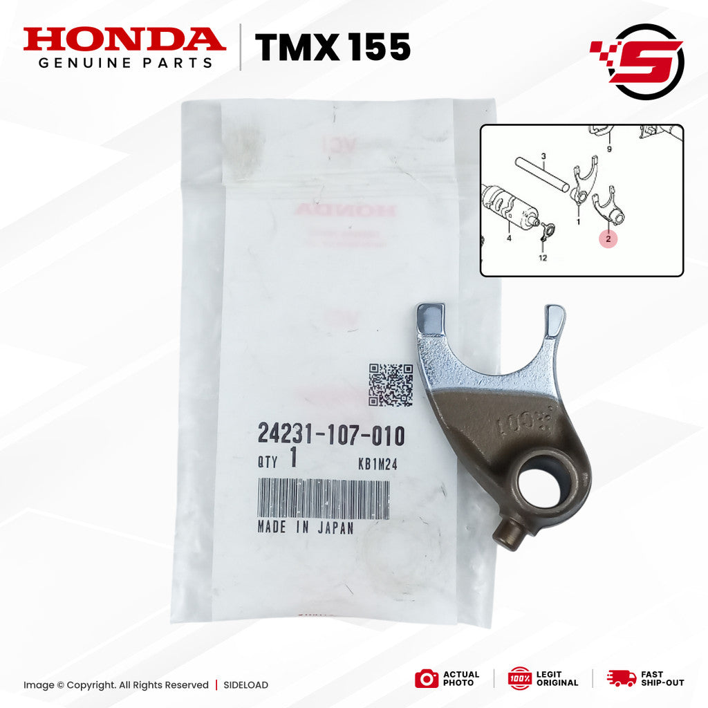 Fork, Center Gearshift - TMX 155 - Honda Genuine (24231-107-010)
