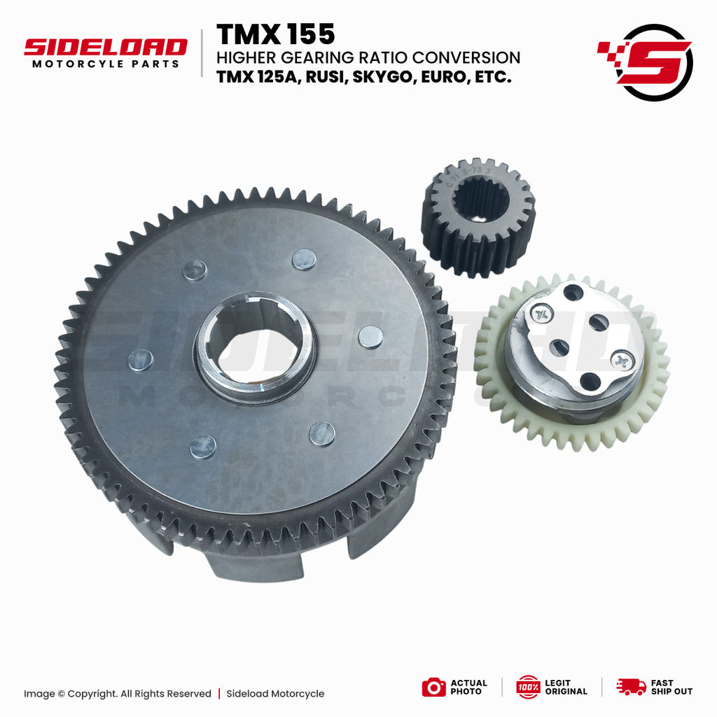 Pang-gilid Set (70T - 21T - 37T) - TMX 155 125, Rusi, Skygo, Euro, Motoposh, etc. - Japan Standard