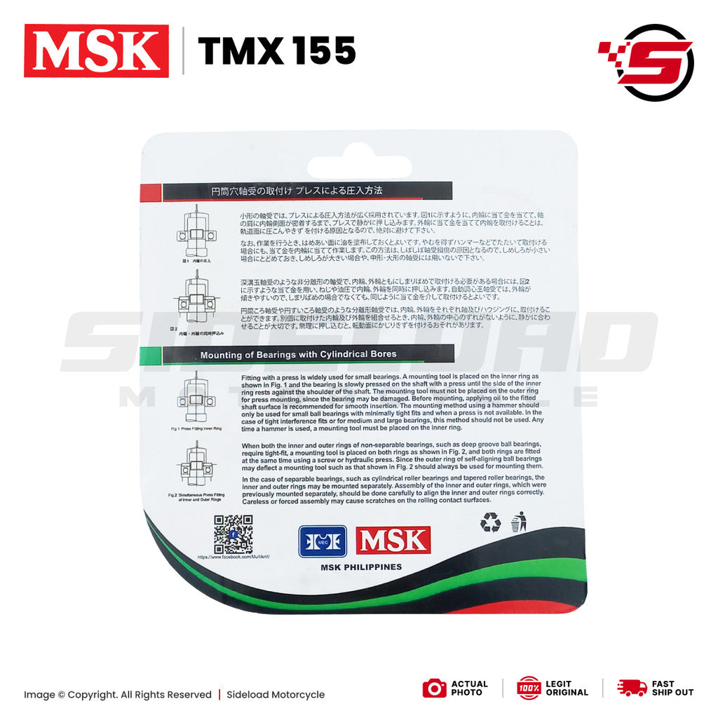 T-Post Knuckle Bearing - Upper & Lower Set - TMX 155 - MSK