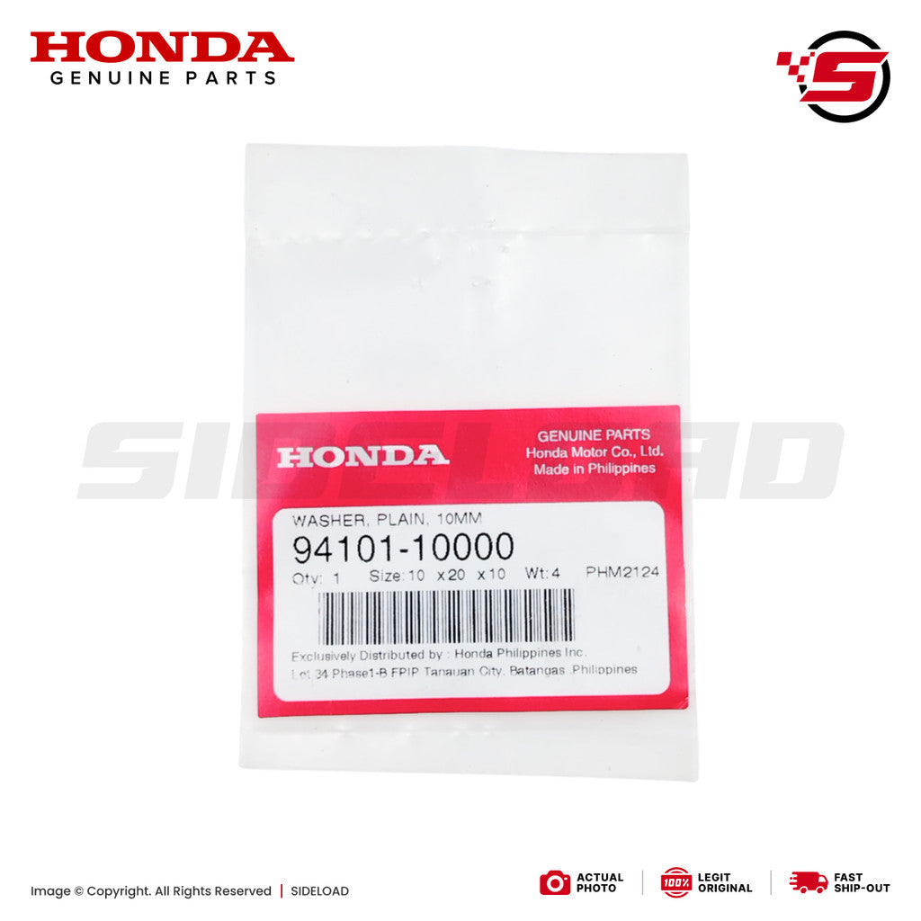 Washer, Plain, 10Mm (Engine Mount) - TMX 155, Universal - Honda Genuine (94101-10000)