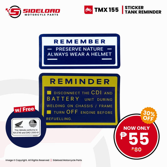 TMX 155 - Reminder / Remember Sticker - Blue