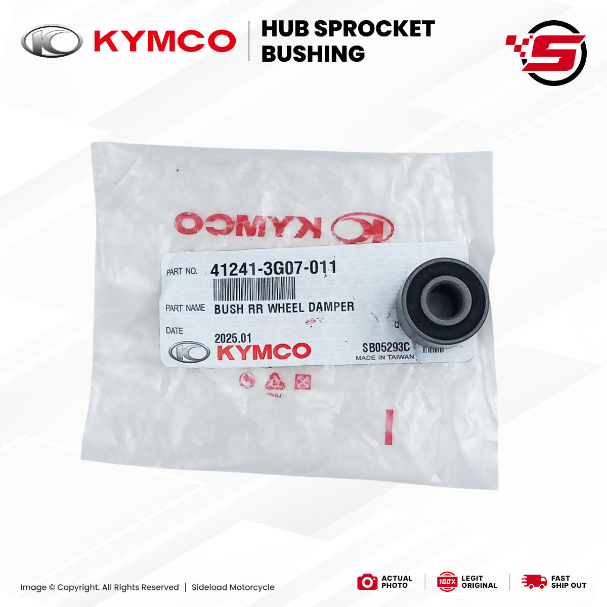 Hub Sprocket Bushing (1 pc.)  - TMX 155 125 Alpha, Rusi TC, Skygo, etc - Kymco (41241-3G07-011)