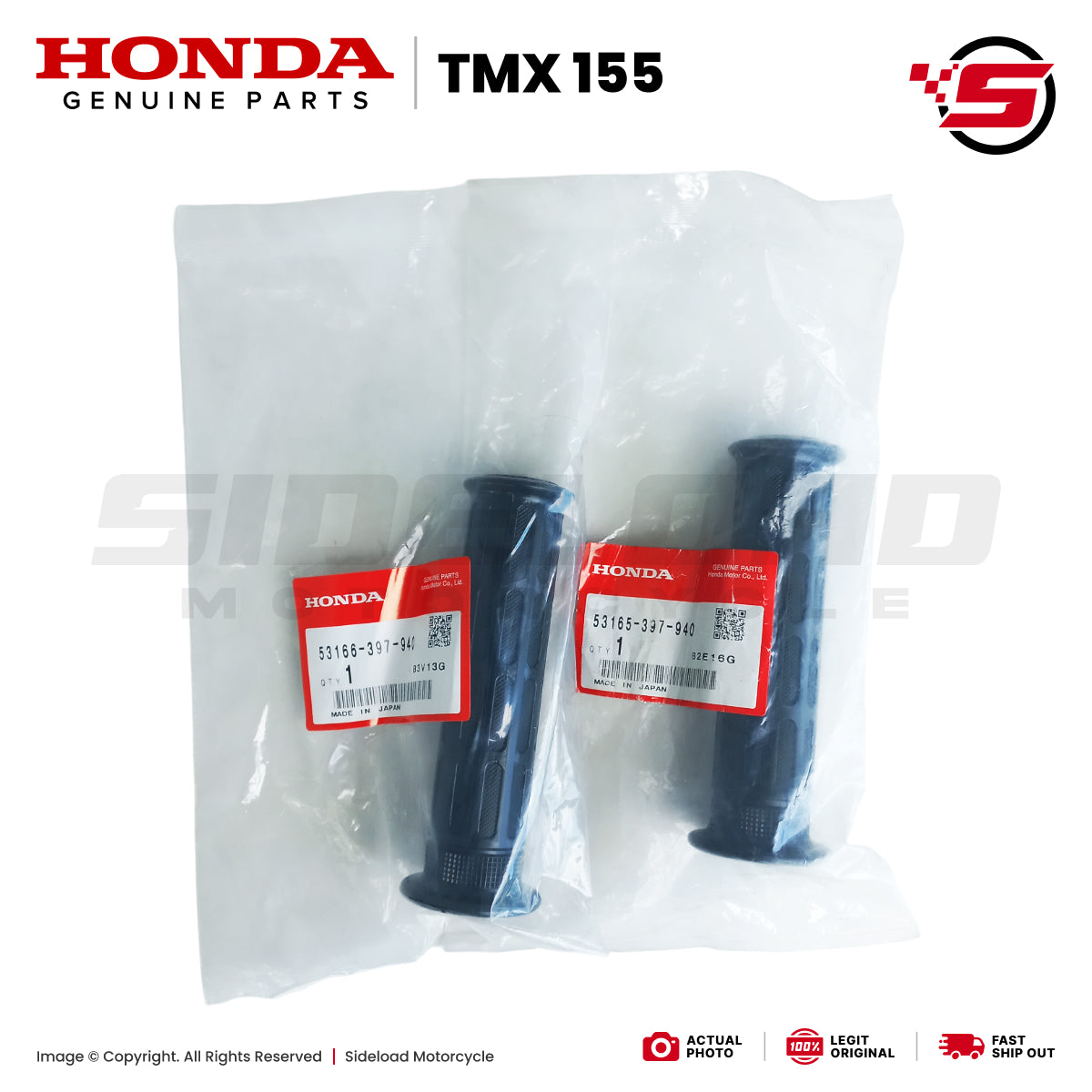 Grip, Handle (L&R) - TMX 155 - Honda Genuine (53165/53166-397-940)