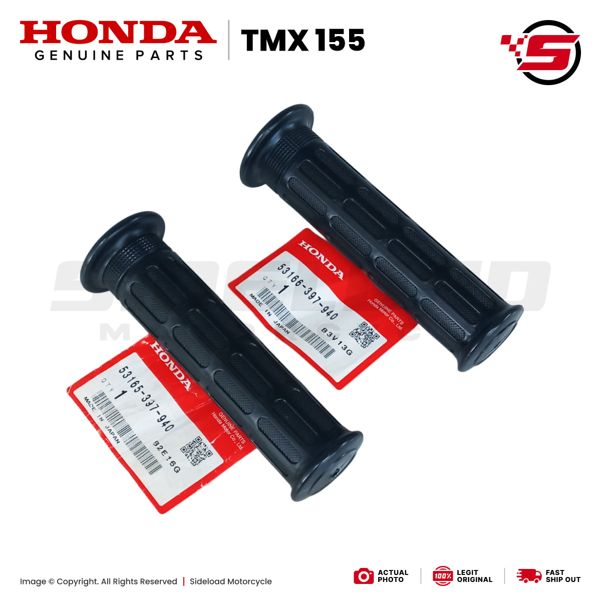 Grip, Handle (L&R) - TMX 155 - Honda Genuine (53165/53166-397-940)