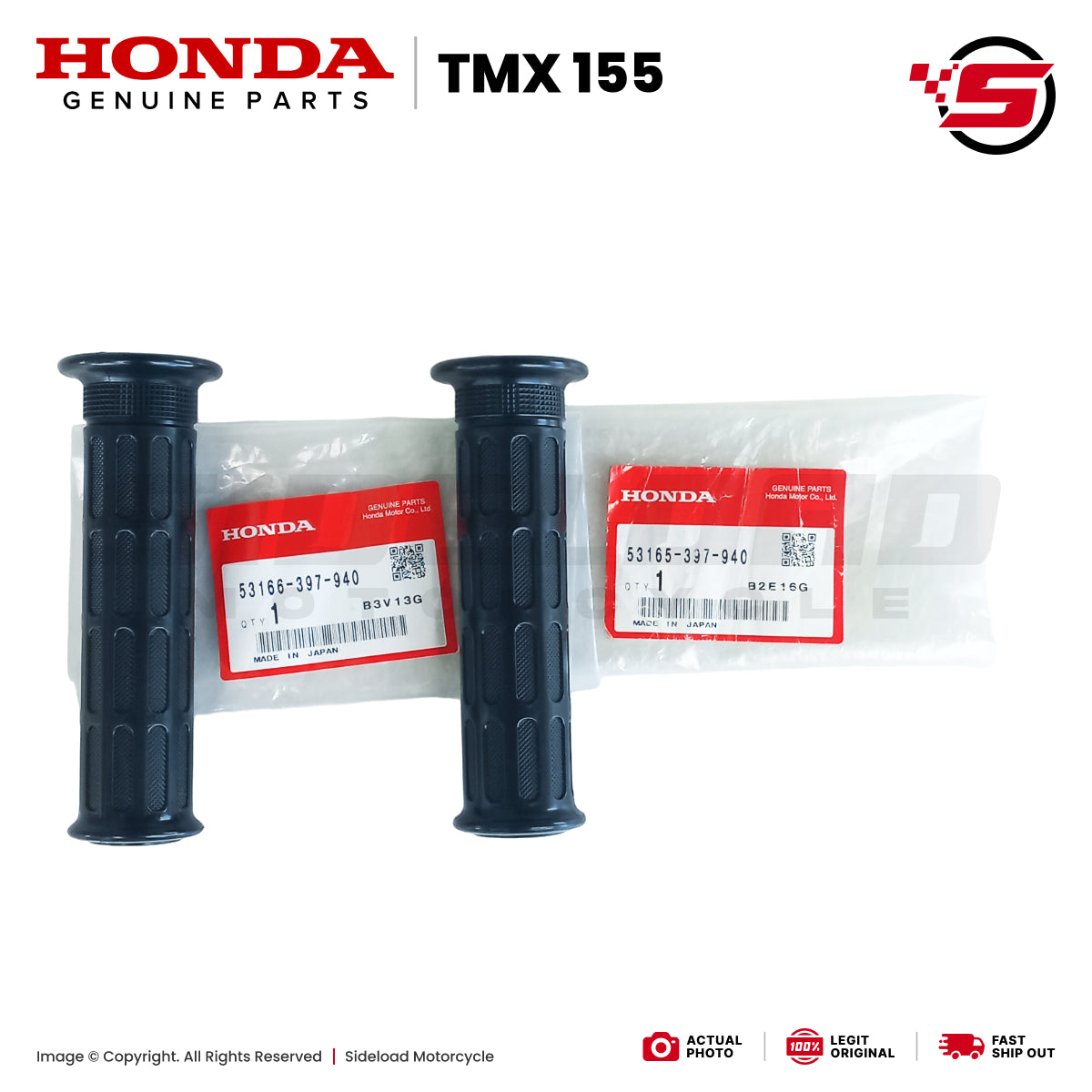 Grip, Handle (L&R) - TMX 155 - Honda Genuine (53165/53166-397-940)