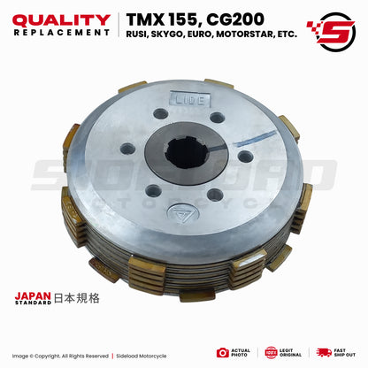 Clutch Assembly Set (6 Lining & Spring) - TMX 155, CG200, Rusi, Sygo, Euro, Motorstar, etc. - Quality Replacement