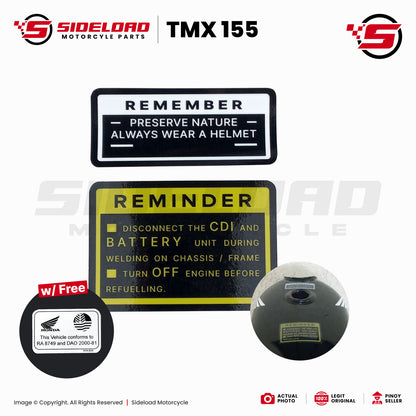 Honda TMX 155 Reminder / Remember Sticker