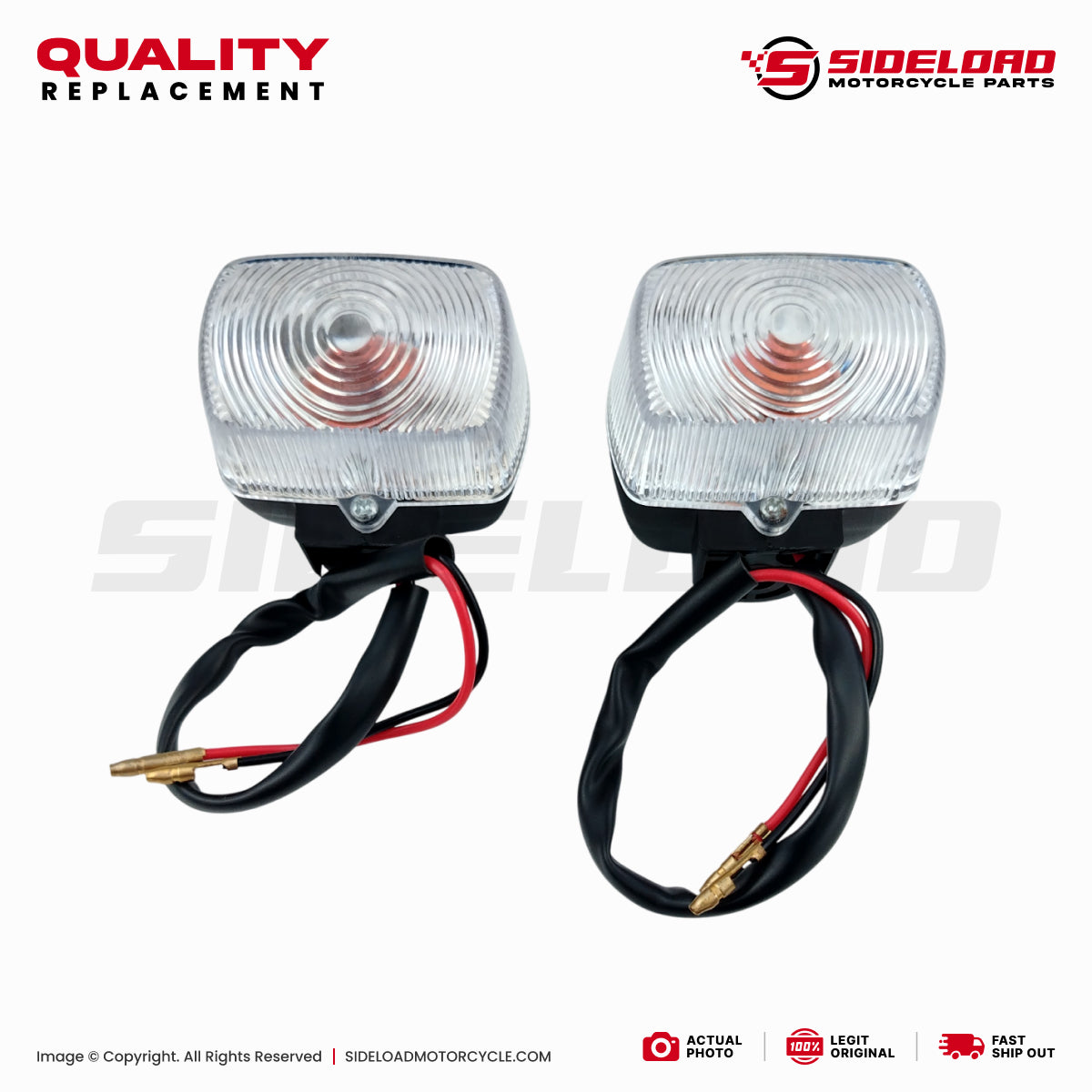 Winker Signal Light with Rubber & Screw - Clear (2 pcs.) - TMX155, TMX125 Alpha, XRM, XR200 - Quality Replacement