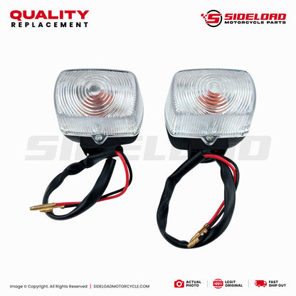 Winker Signal Light with Rubber & Screw - Clear (2 pcs.) - TMX155, TMX125 Alpha, XRM, XR200 - Quality Replacement