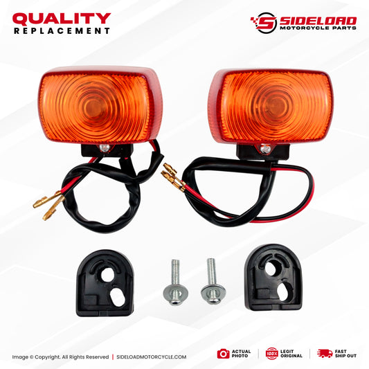 Winker Signal Light with Rubber & Screw - Orange (2 pcs.) - TMX155, TMX125 Alpha, XRM, XR200 - Quality Replacement