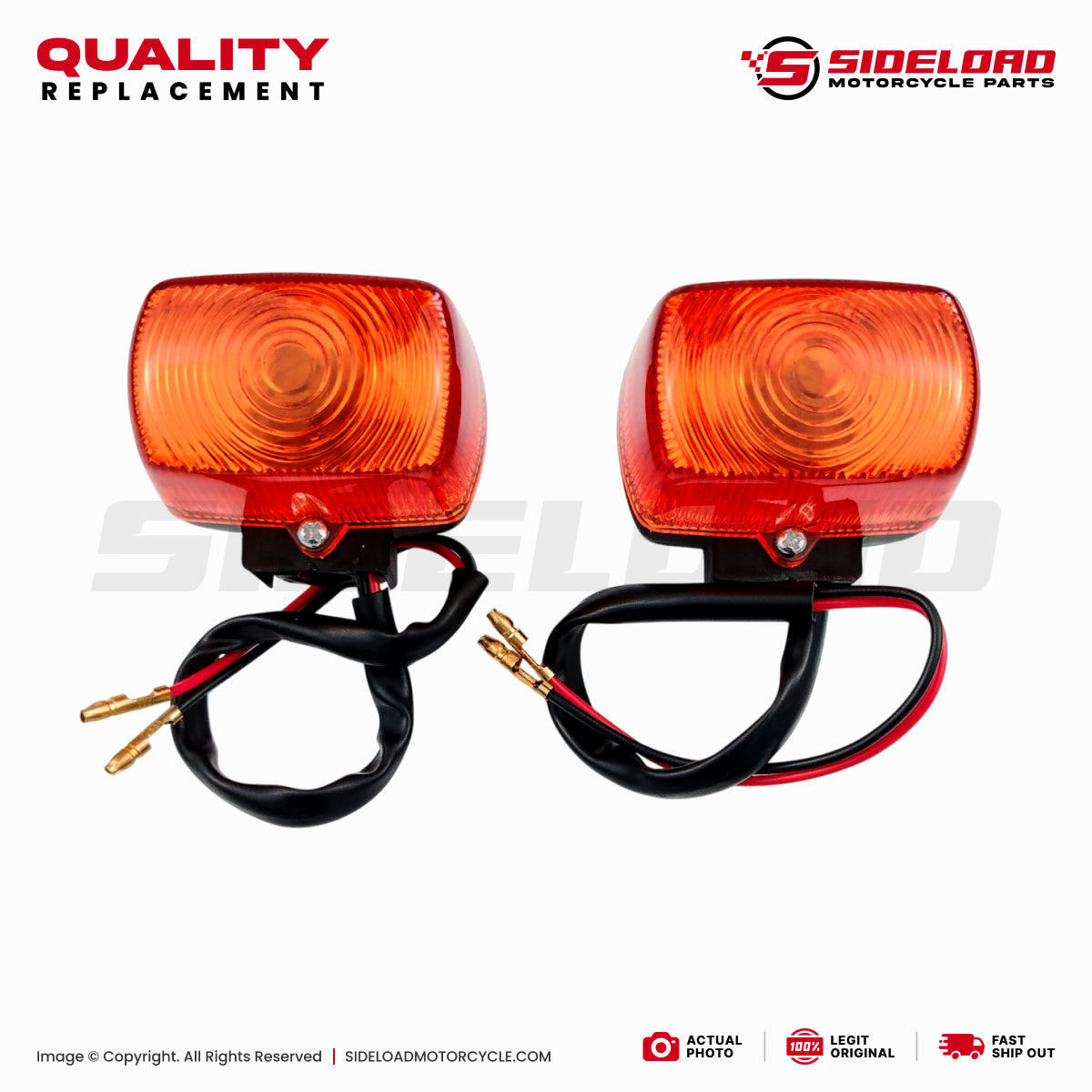 Winker Signal Light with Rubber & Screw - Orange (2 pcs.) - TMX155, TMX125 Alpha, XRM, XR200 - Quality Replacement