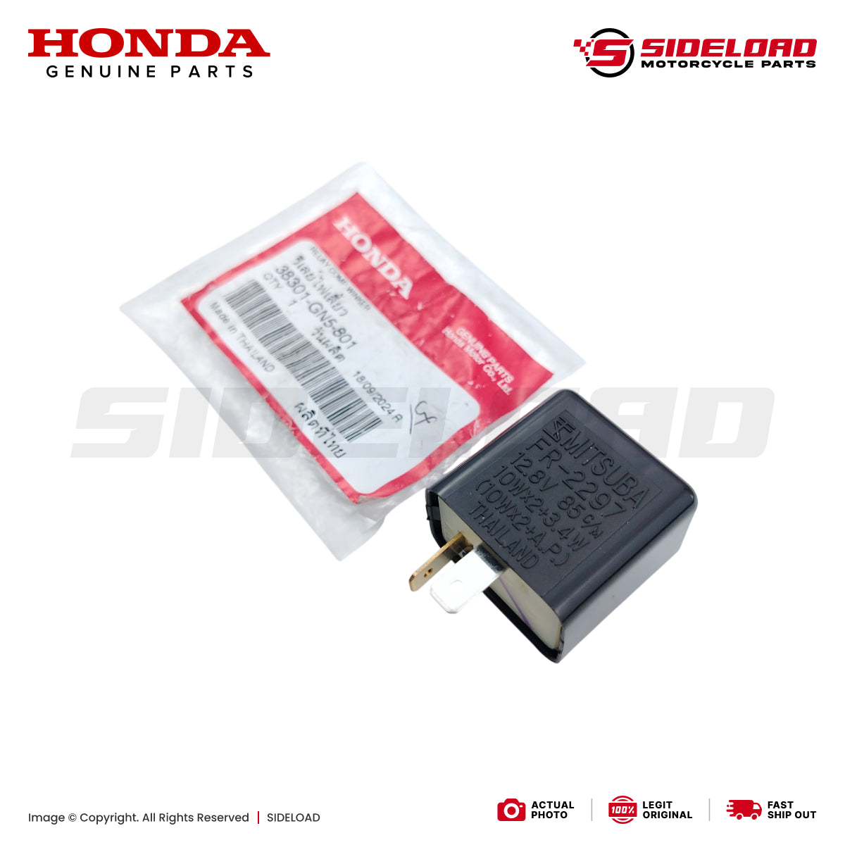 Relay, Flasher - TMX, XRM 125, RS 125, Universal - Honda Genuine (38301-GN5-801)