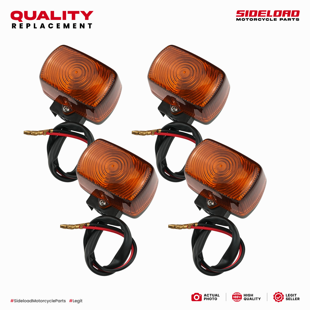 Signal Light (OEM Type) - 1 Set (4 pcs.) w/ Rubber & Screw - TMX 155 125 Alpha, XRM, XR200 - Quality Replacement