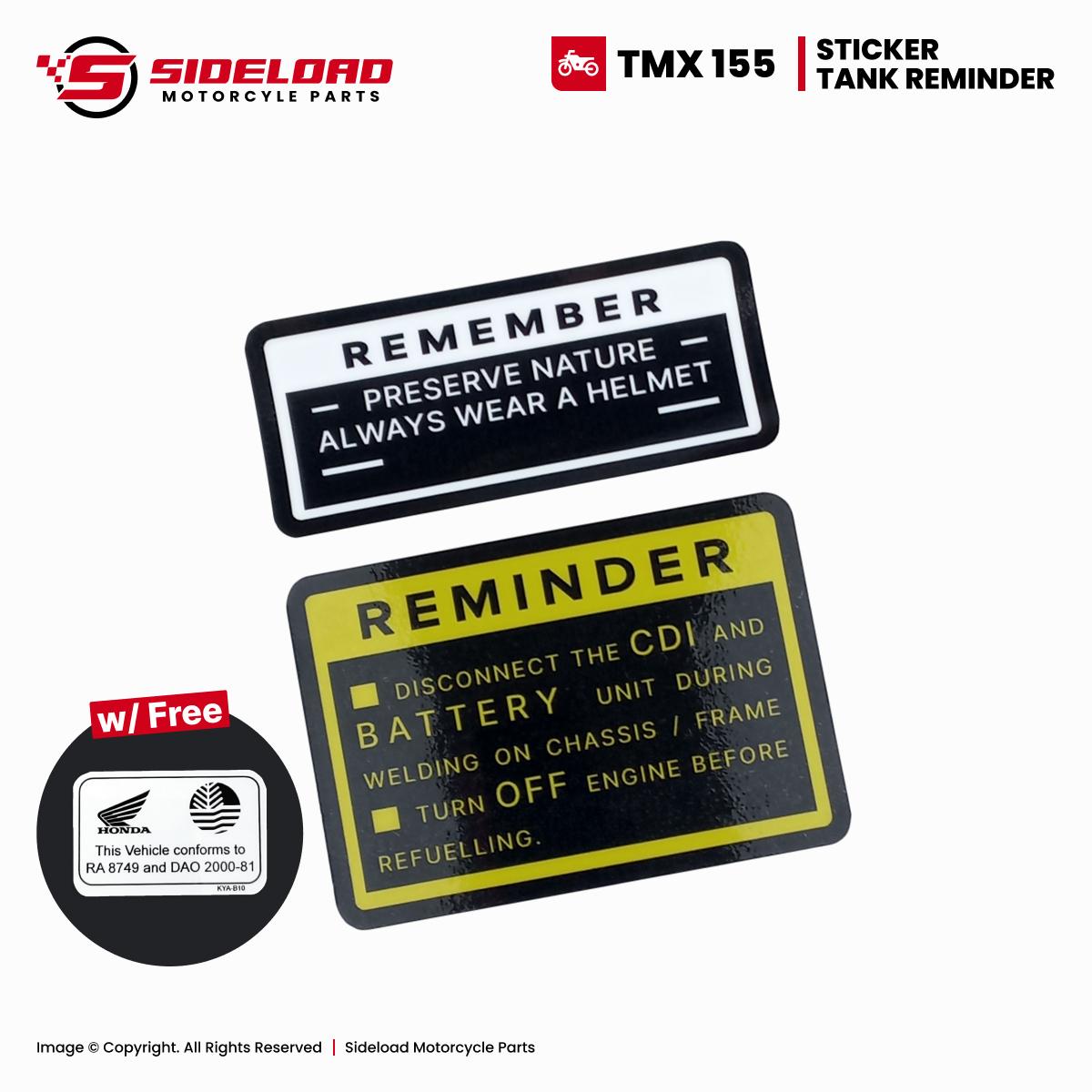 TMX 155 - Reminder / Remember Sticker - Black