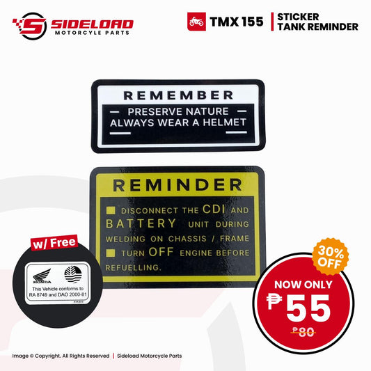 TMX 155 - Reminder / Remember Sticker - Black