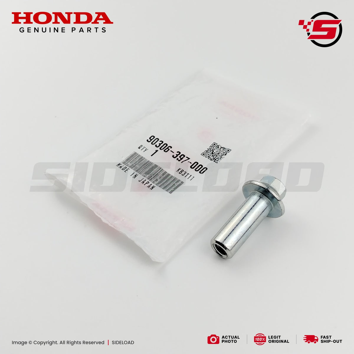 Nut, Cylinder Head - TMX 155 - Honda Genuine (90306-397-000)
