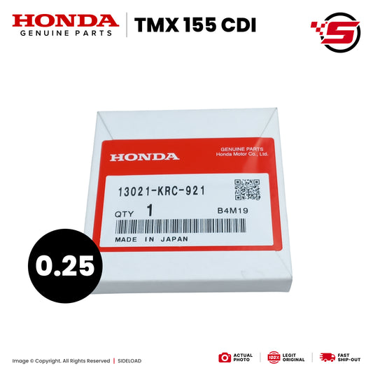 Ring Set, Piston (0.25) - TMX 155 CDI - Honda Genuine (13021-KRC-921)