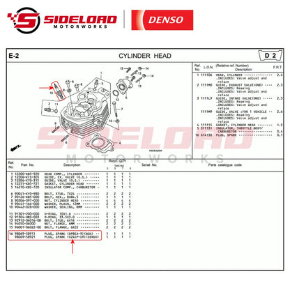 Plug, Spark (X24EP-U9) - TMX 155 - Denso