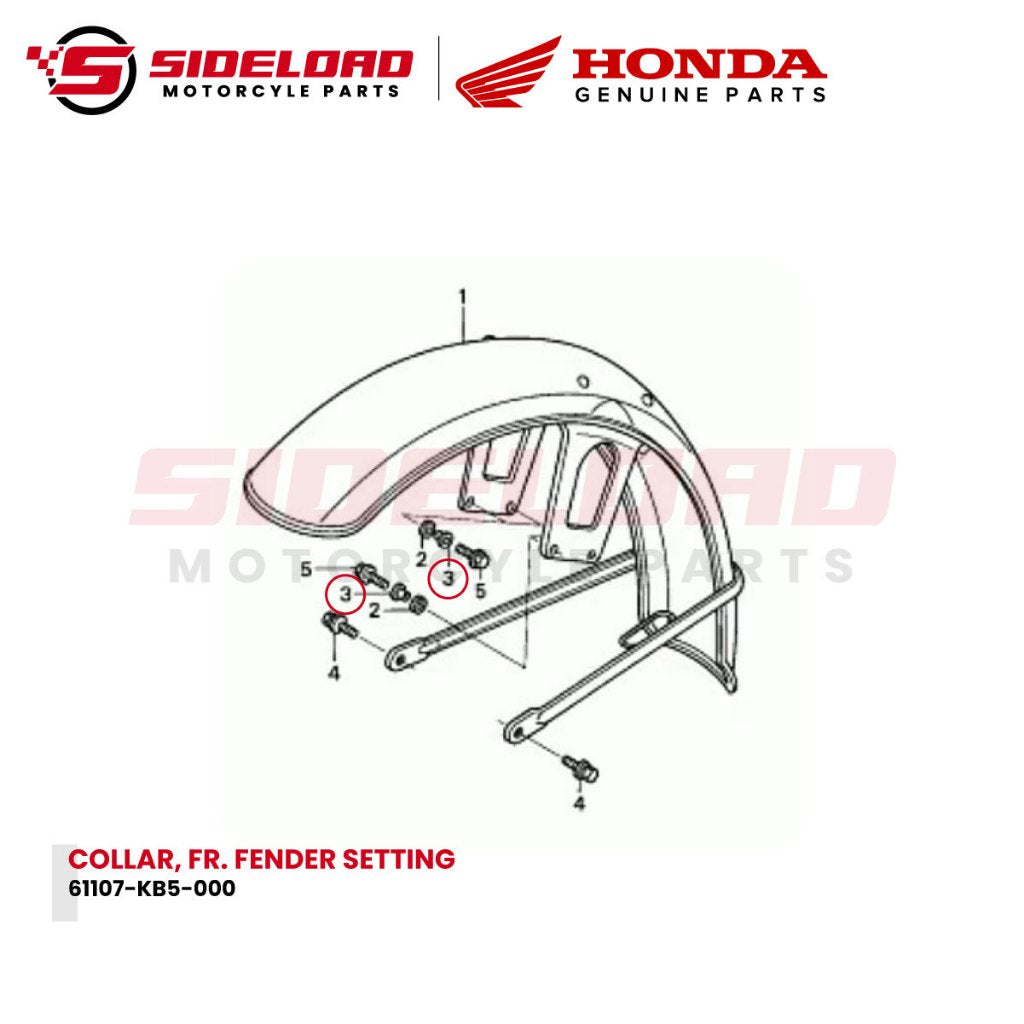 Collar, Front Fender Setting - TMX 155 - Honda Genuine (61107-KB5-000)