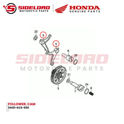 Follower, Cam - TMX 155 - Honda Genuine (14421-KCS-650)