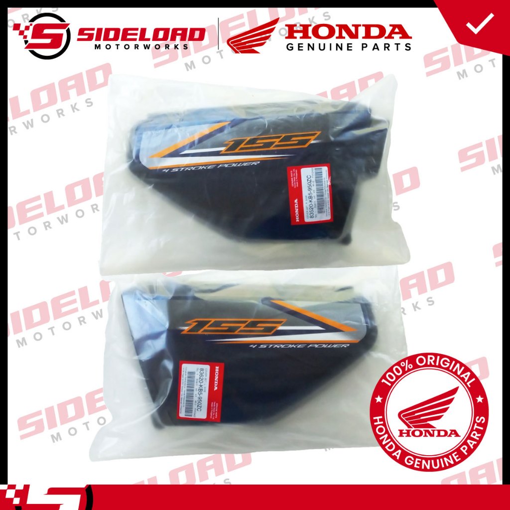 Side Cover - Asero - Blue (L&R) - TMX 155 - Honda Genuine (83520/83620-KB5-950ZC)