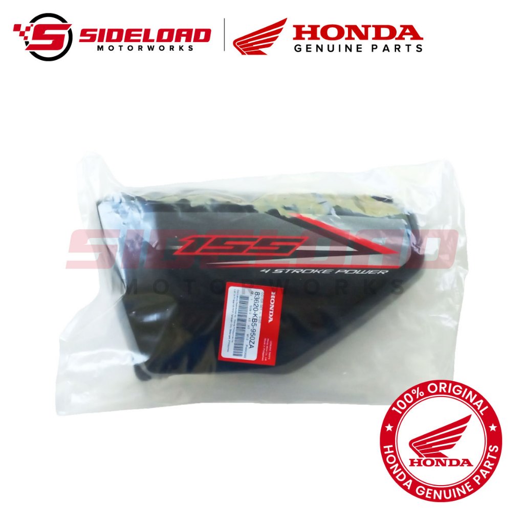 Side Cover - Asero - Black (L&R) - TMX 155 - Honda Genuine (83520/83620-KB5-950ZA)