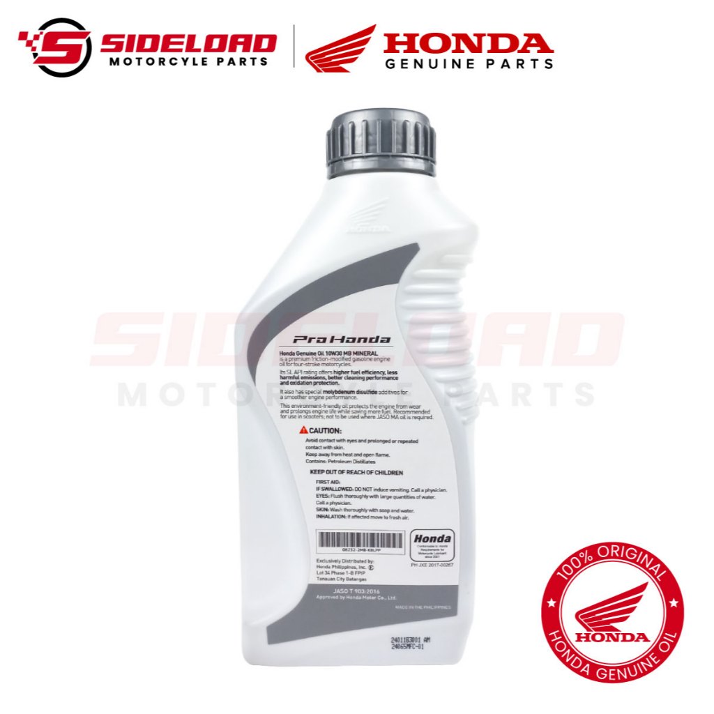 Engine Oil 4T SL 10W30 MB (Scooter Oil) - Silver (800ml) - Honda Genuine