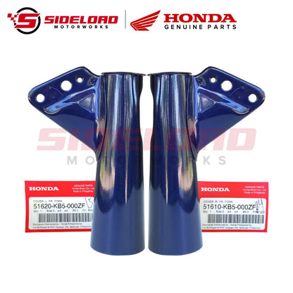 Fork Cover Upper - Blue (L&R) - TMX 155 - Honda Genuine (51620/51610-KB5-000ZF)