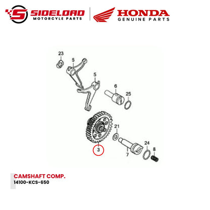 Camshaft Component - TMX 155 - Honda Genuine (14100-KCS-650)