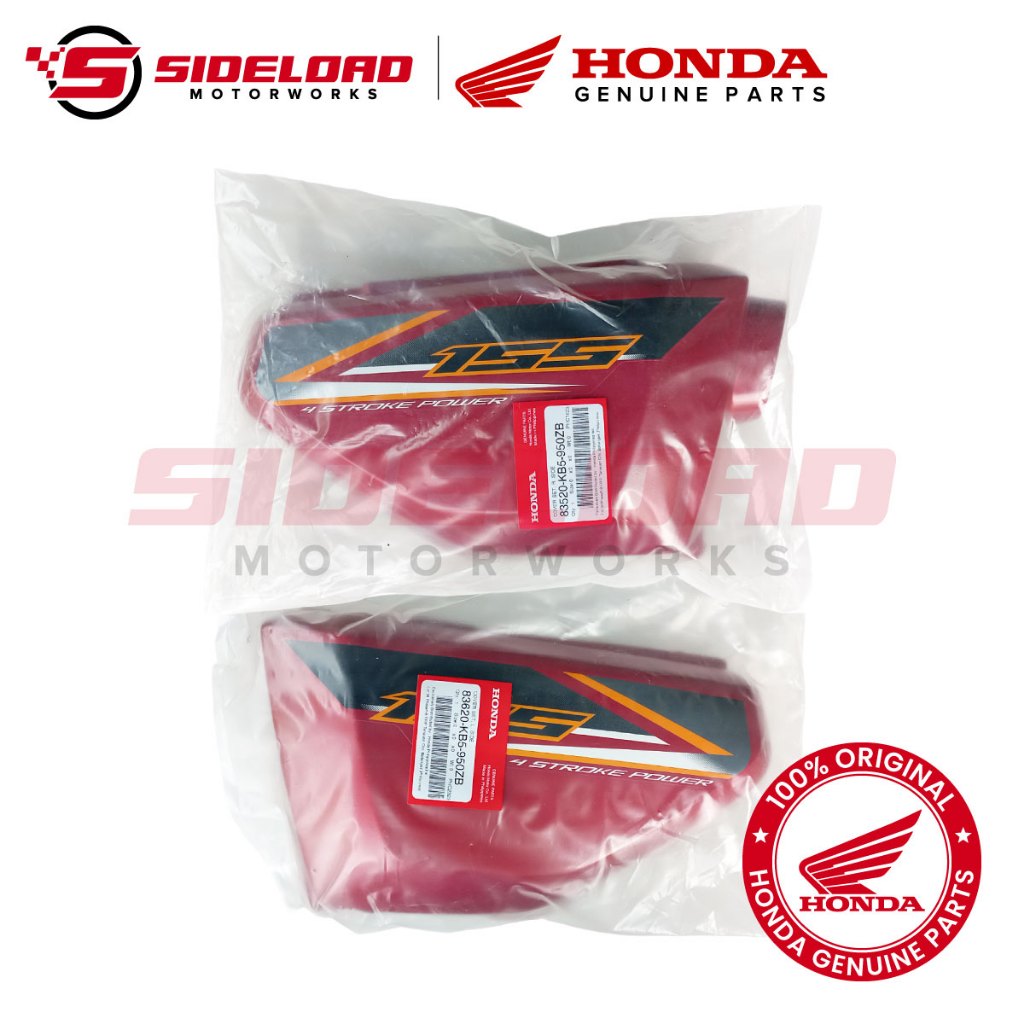 Side Cover - Asero - Red (L&R) - TMX 155 - Honda Genuine (83520/83620-KB5-950ZB)