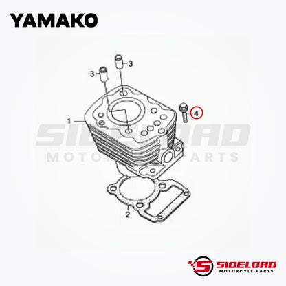 Engine Cylinder Block Bolts Set (2 pcs.) - TMX 155 - Yamako