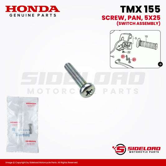 Screw, Pan, 5x25 - (Switch Assembly) - TMX 155 - Honda Genuine (93500-05025-0A)