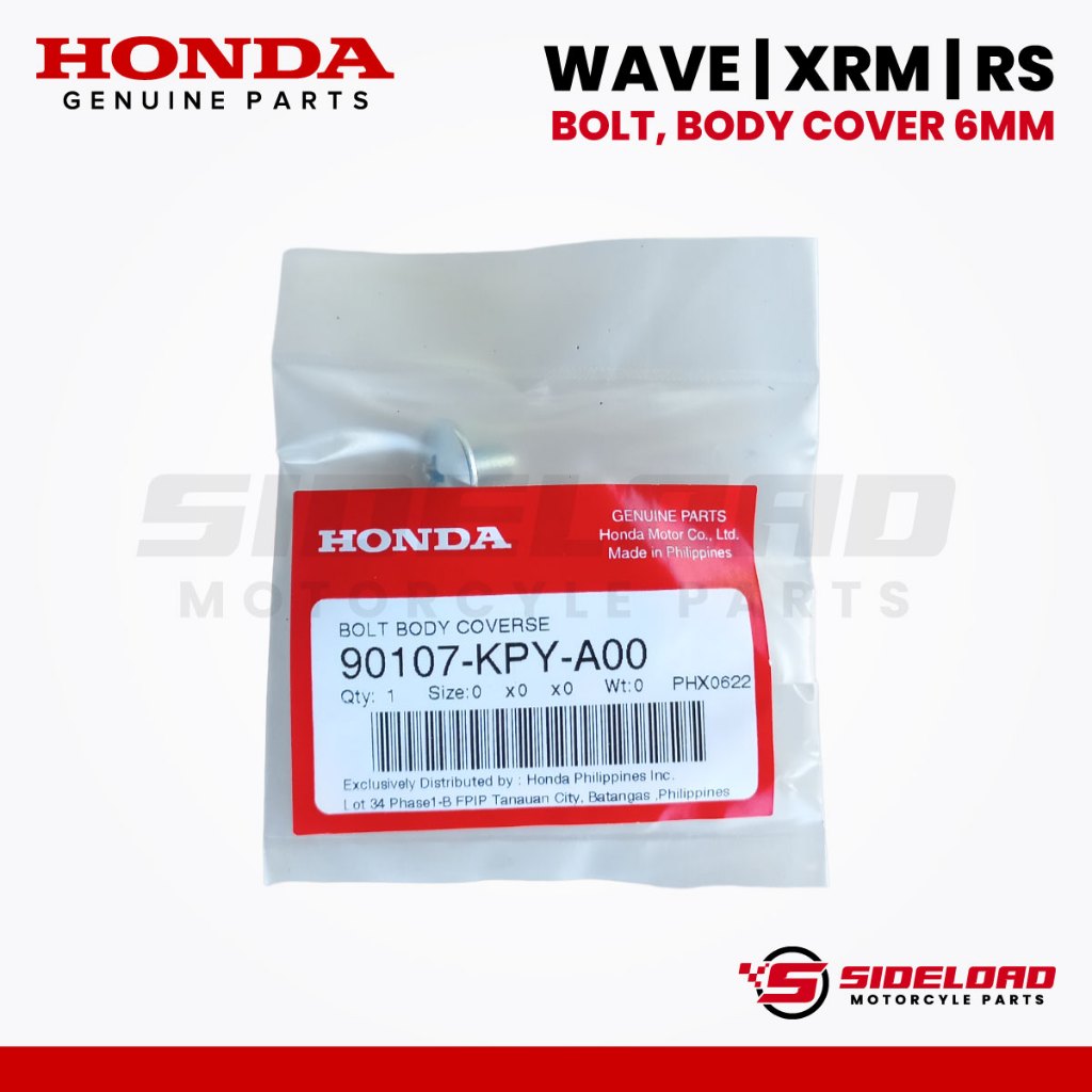 Bolt, Body Cover 6mm - Wave / XRM / RS / Universal - Honda Genuine (90107-KPY-A00)