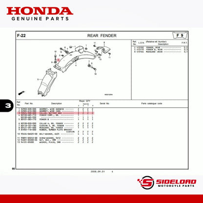 Collar, Battery Box - TMX 155 - Honda Genuine (50324-300-000)