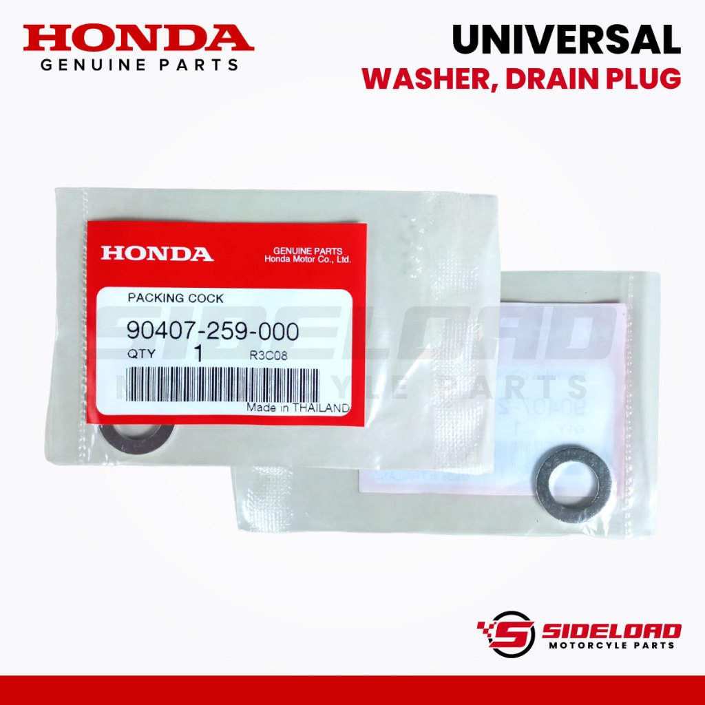 Washer, Drain Plug - Universal - Honda Genuine (90407-259-000)