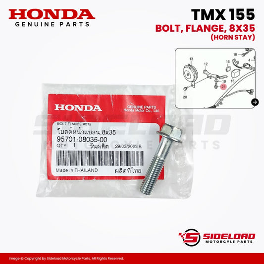 Bolt, Flange, 8x35 (Horn Stay) - TMX 155 - Honda Genuine (95701-08035-00)