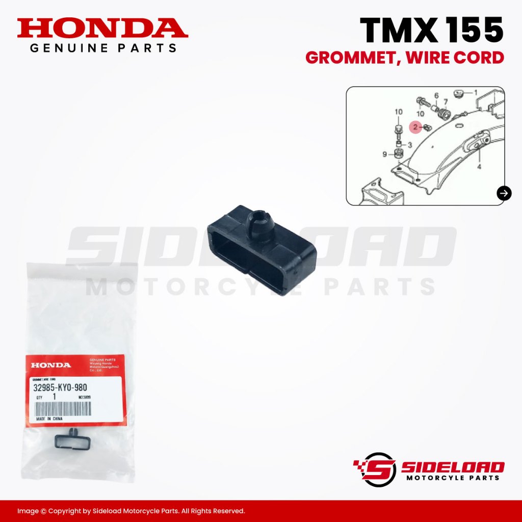 Grommet, Wire Cord - TMX 155 - Honda Genuine (32985-KY0-980)