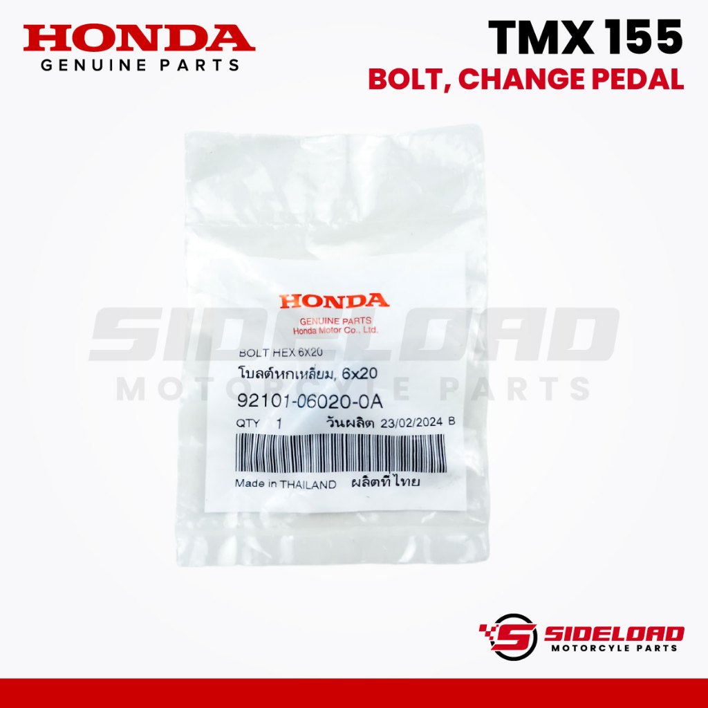 Bolt, Hex., 6x20 (Pedal, Gear Change) - TMX 155 125 Alpha - Honda Genuine (92101-06020-0A)